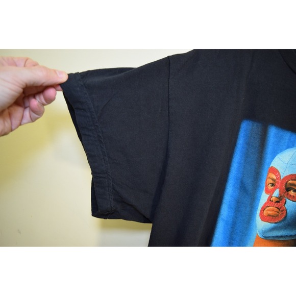 Vintage Nacho Libre Movie Poster Promo Black T Shirt MENS L WOMENS XL MODIFIED - Picture 4 of 14
